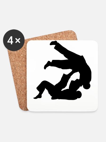 Brazilian Jiu-Jitsu BJJ - Untersetzer (4er-Set) - Weiß