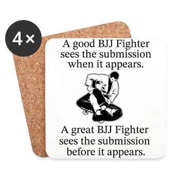 BJJ Quote - Coasters (set of 4) - white - Front