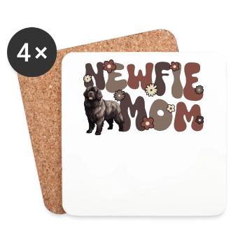 Terre-Neuve Groovy Newfie maman - Dessous de verre (lot de 4) - blanc - Devant