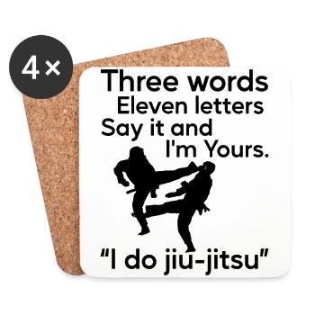 Je fais du Jiu-Jitsu - Dessous de verre (lot de 4) - blanc - Devant