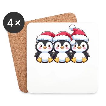 Penguin Christmas Animals Cute Penguins - Coasters (set of 4) - white - Front