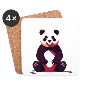 Pandabär Zeichnung süßer Panda Tier Design - Untersetzer (4er-Set) - Weiß - Vorne