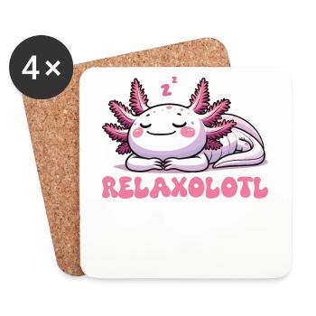 Relaxolotl Axolotl Lovers Cute Animals Relax - Coasters (set of 4) - white - Front