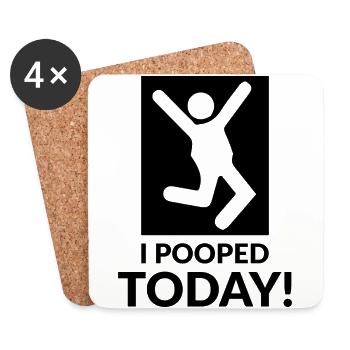 I pooped today - Untersetzer (4er-Set) - Weiß - Vorne