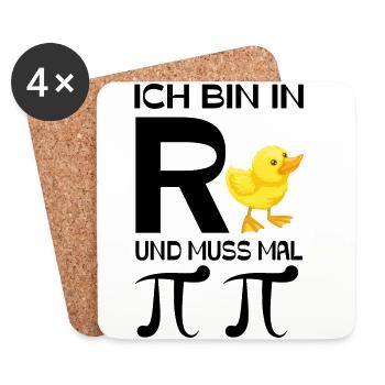 Ich bin in Rente und muss mal Pinkeln - Untersetzer (4er-Set) - Weiß - Vorne