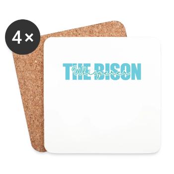 The Bison Whisperer Tier - Untersetzer (4er-Set) - Weiß - Vorne