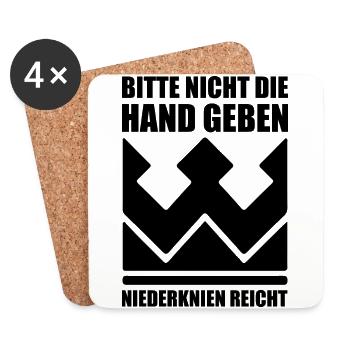 Bitte nicht die Hand geben niederknien reicht - Untersetzer (4er-Set) - Weiß - Vorne