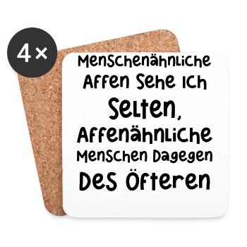 Menschenähnliche Affen Affen Mensch lustig - Untersetzer (4er-Set) - Weiß - Vorne