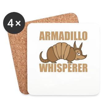 Armadillo Whisperer Mammal Desert - Coasters (set of 4) - white - Front