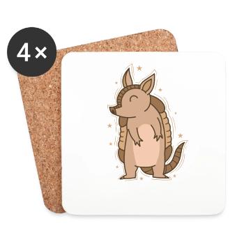 Armadillo desert animal - Coasters (set of 4) - white - Front