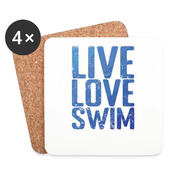 Live Love Swim Sports Training - Coasters (set of 4) - white - Front