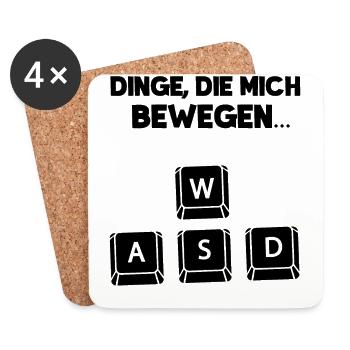 Dinge die mich bewegen Zocker IT Computer Nerd - Untersetzer (4er-Set) - Weiß - Vorne