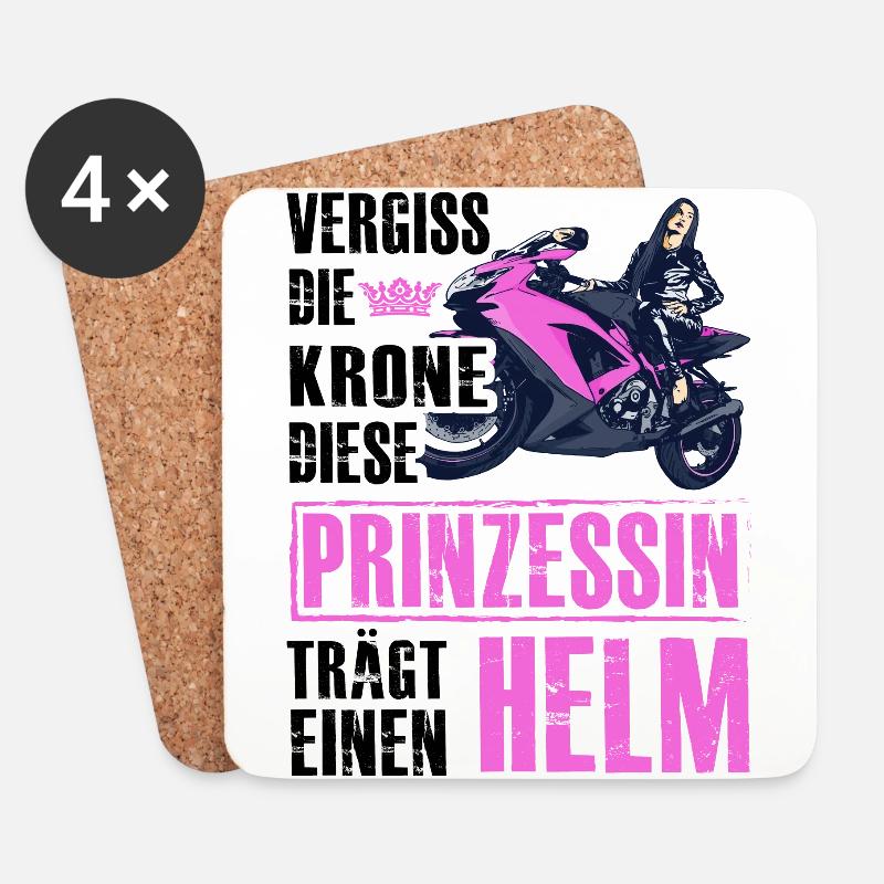 Vergiss die Krone diese Prinzessin trägt einen Hel - Untersetzer (4er-Set) - Weiß