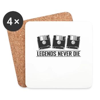 Module de mémoire rétro Legends Never Die - Dessous de verre (lot de 4) - blanc - Devant