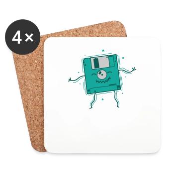 Floppy Disk Dances Retro Storage Module Disk - Coasters (set of 4) - white - Front