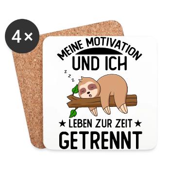 Meine Motivation und ich leben zur Zeit getrennt - Untersetzer (4er-Set) - Weiß - Vorne