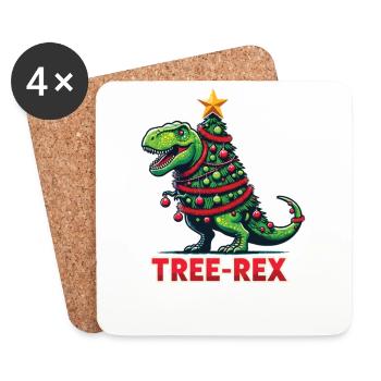 Tree-Rex Drôle Dinosaure Jeu De Mots T-Rex - Dessous de verre (lot de 4) - blanc - Devant