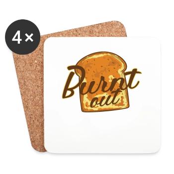 Burnt out Brot Bäcker Backware - Untersetzer (4er-Set) - Weiß - Vorne