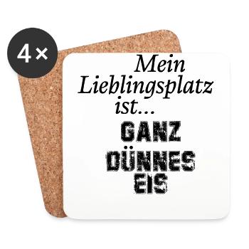 Mein Lieblingsplatz ist ganz dünnes Eis - Untersetzer (4er-Set) - Weiß - Vorne