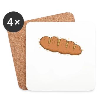 Brot ist leckere Backware - Untersetzer (4er-Set) - Weiß - Vorne