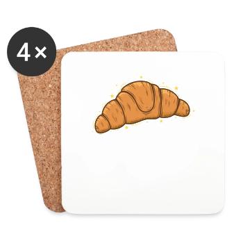 Brot Bäcker Hörnchen Coissant Backware - Untersetzer (4er-Set) - Weiß - Vorne