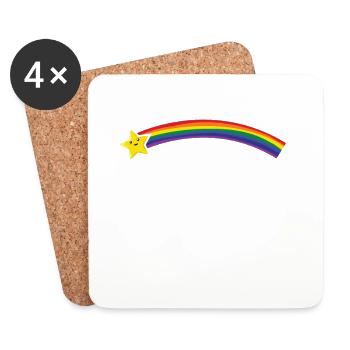 bunte LGBTQ Sternschnuppe Weltall - Untersetzer (4er-Set) - Weiß - Vorne