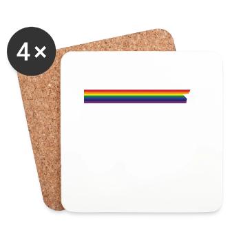 bunter LGBTQ Stern Weltall - Untersetzer (4er-Set) - Weiß - Vorne