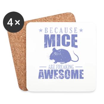 Because Mice are freaking Awesome Natur - Untersetzer (4er-Set) - Weiß - Vorne