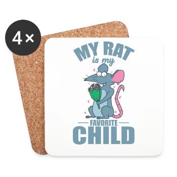 My Rat is my Favorite Child Rodent - Coasters (set of 4) - white - Front