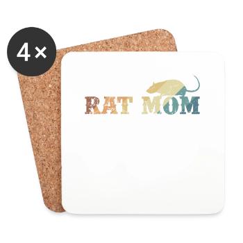 Rat Maman Rongeur Pet Nature - Dessous de verre (lot de 4) - blanc - Devant