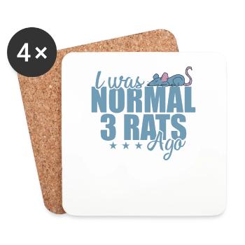 J’étais normal il y a 3 Rats Rongeur - Dessous de verre (lot de 4) - blanc - Devant