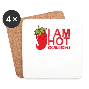 J’ai chaud, tu n’es pas une épice de piment - Dessous de verre (lot de 4) - blanc - Devant