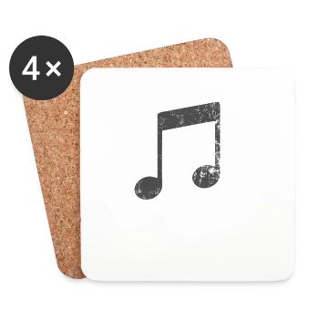 Noten Musik Ton - Untersetzer (4er-Set) - Weiß - Vorne