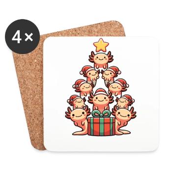 Arbre de Noël Axolotl Joyeux Noël - Dessous de verre (lot de 4) - blanc - Devant