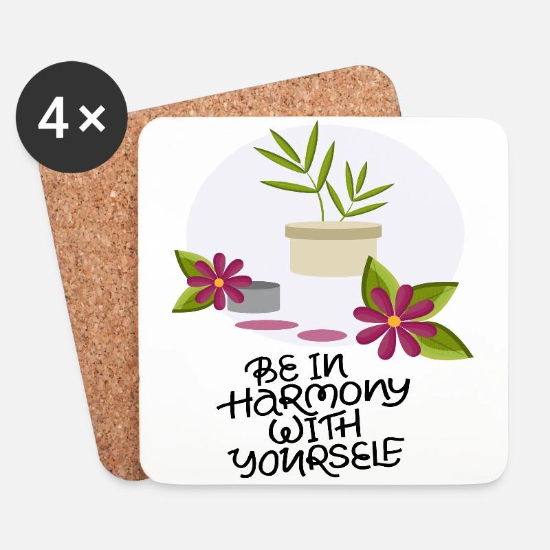Be in Harmonie with your self - Untersetzer (4er-Set) - Weiß