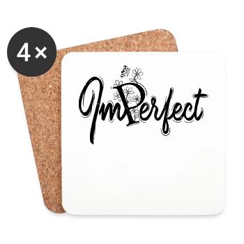 Imperfect mit Blumen - Untersetzer (4er-Set) - Weiß - Vorne
