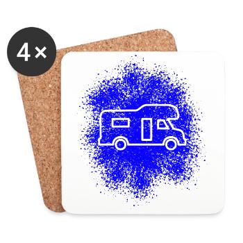 Camping-car Alcôve - Dessous de verre (lot de 4) - blanc - Devant