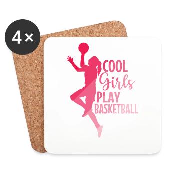 Cool Girls play Basketball Mädchen - Coasters (set of 4) - white - Front