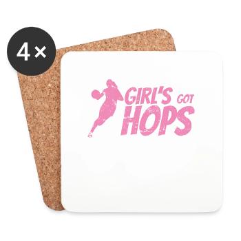 Girl’s got Hops Basket-ball Fille - Dessous de verre (lot de 4) - blanc - Devant