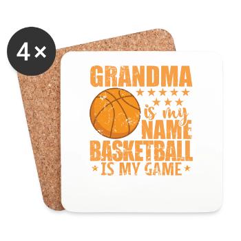 Grandma is my Name Basketball is my Game - Untersetzer (4er-Set) - Weiß - Vorne