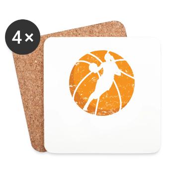 Basketball Mädchen Frauen Sport Korb - Untersetzer (4er-Set) - Weiß - Vorne