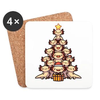 Arbre de Noël Axolotl Joyeux Noël - Dessous de verre (lot de 4) - blanc - Devant