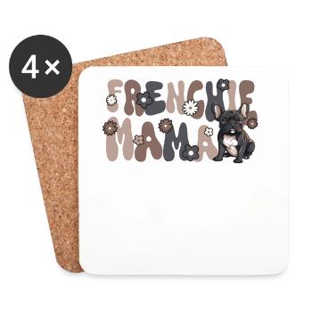 French Bulldog Groovy Frenchie Mom - Coasters (set of 4) - white - Front