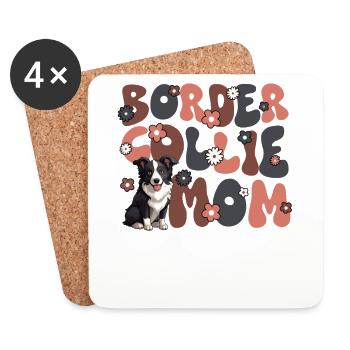 Border Collie Groovy Border Collie Mom - Coasters (set of 4) - white - Front