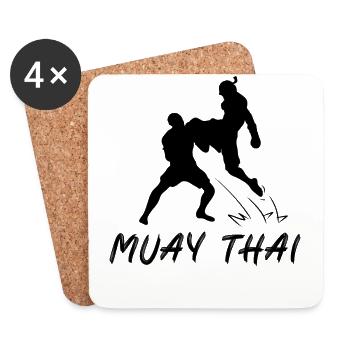 Muay Thaï - Dessous de verre (lot de 4) - blanc - Devant
