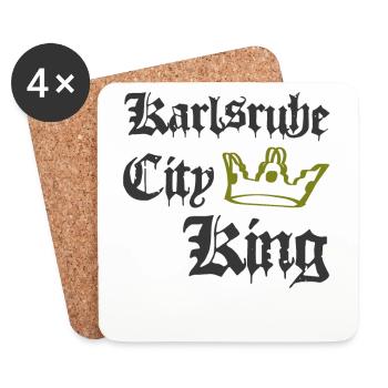 Karlsruhe City King - Untersetzer (4er-Set) - Weiß - Vorne