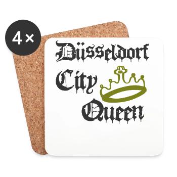 Düsseldorf City Queen - Untersetzer (4er-Set) - Weiß - Vorne