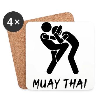 Muay Thaï - Dessous de verre (lot de 4) - blanc - Devant