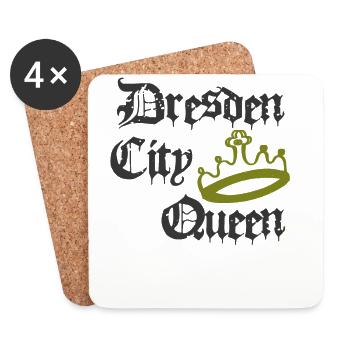 Dresden City Queen - Untersetzer (4er-Set) - Weiß - Vorne