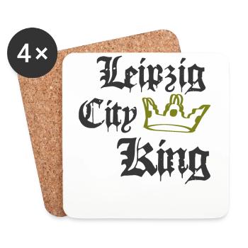 Leipzig City King - Untersetzer (4er-Set) - Weiß - Vorne